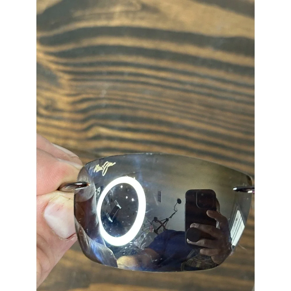 Maui Jim Lighthouse MJ423 Rootbeer Frame Rimless Polarised Rimless Sunglasses